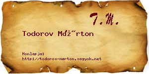 Todorov Márton névjegykártya
